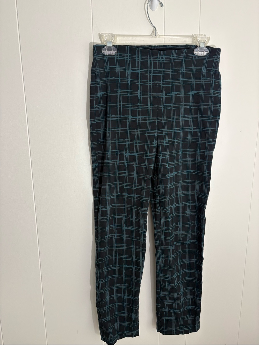 Counterparts Black Pants with Teal Windowpane